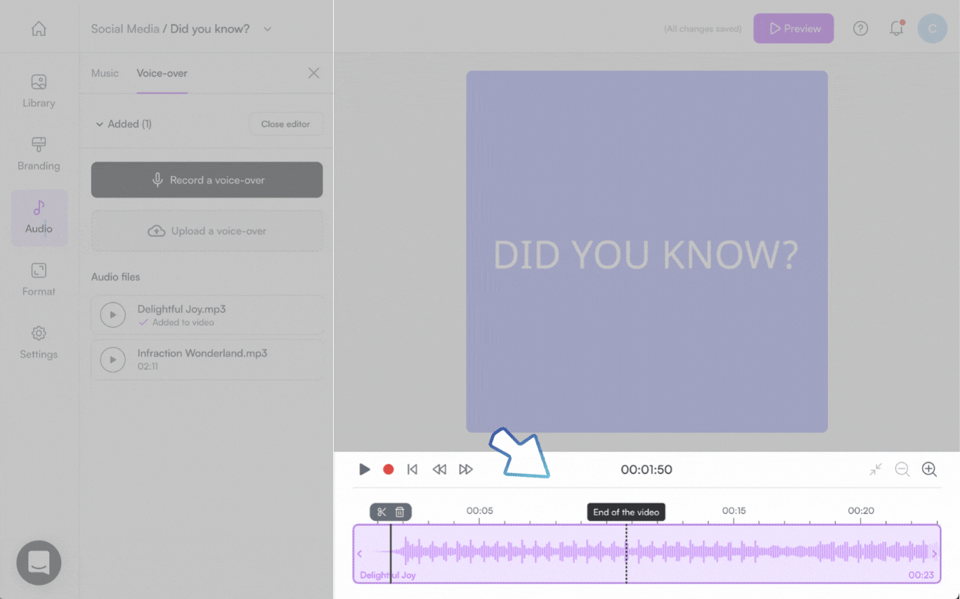 CREA_AUD_VOV_Upload add voice over in video-06-EN.gif