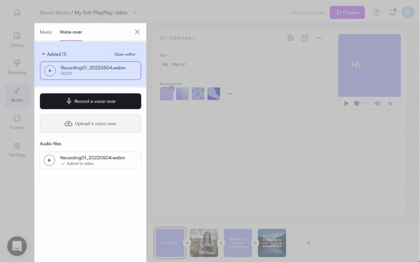 CREA_AUD_VOV_Upload add voice over in video-04-EN.gif