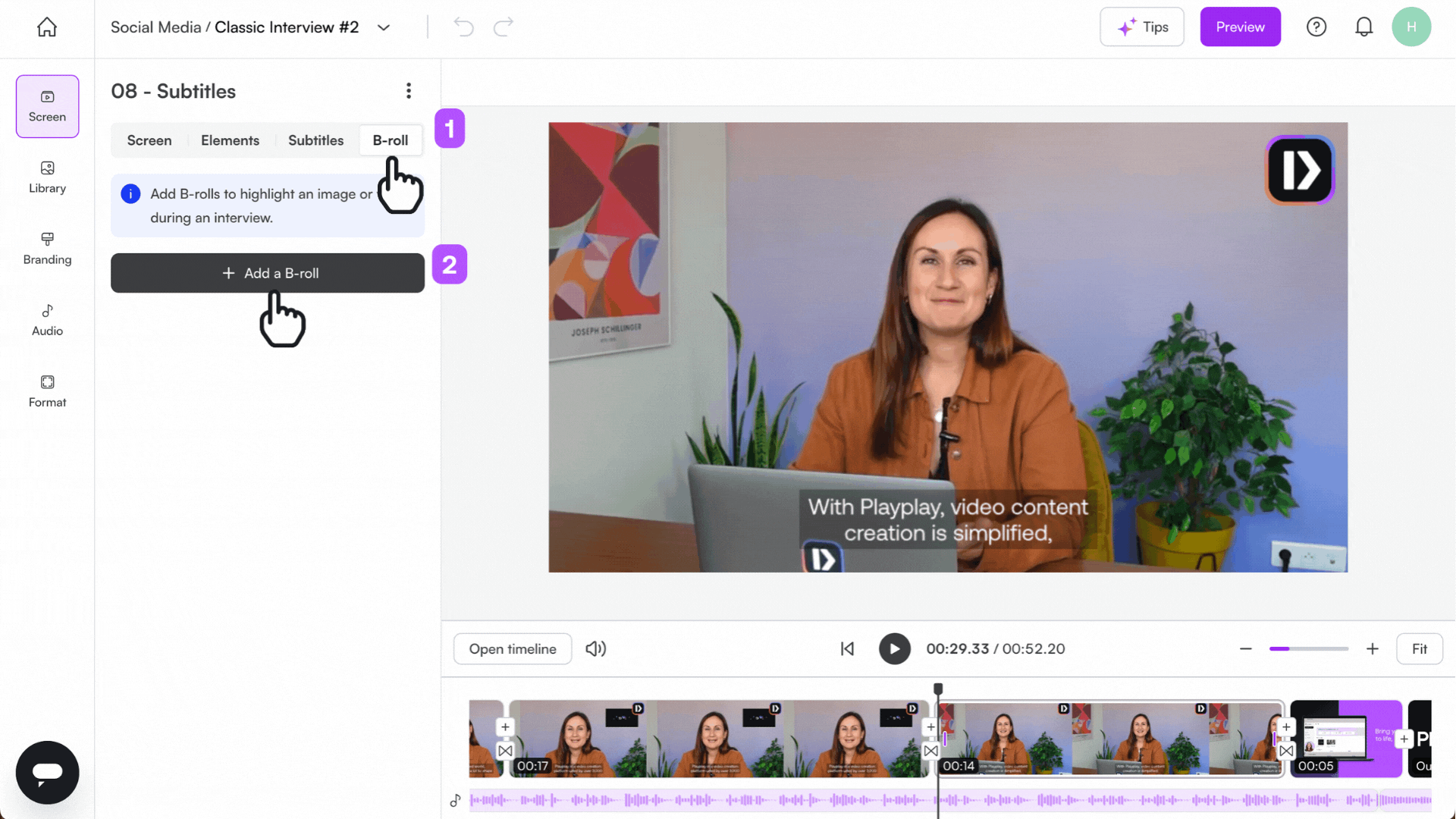 🇬🇧 How do I add a B-roll to my interview.gif