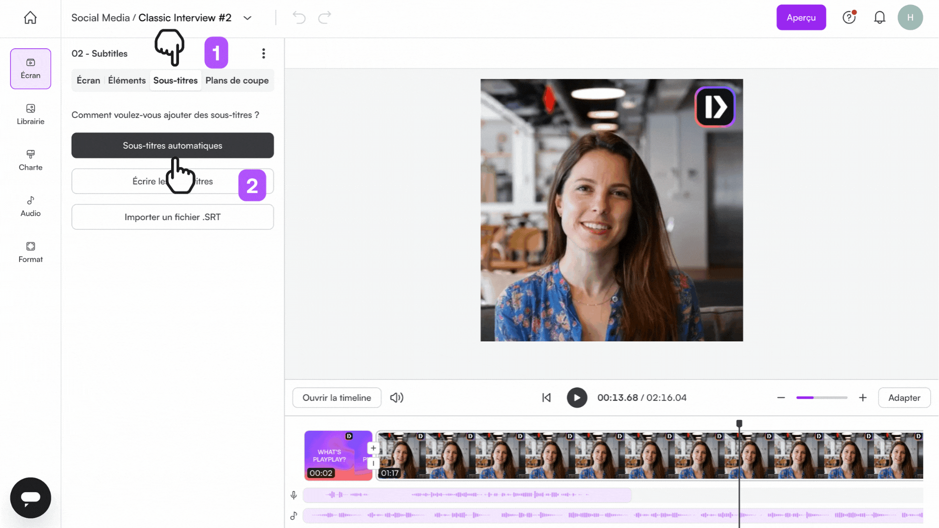 🇫🇷🇬🇧 How do I add automatic subtitles to my interview.gif