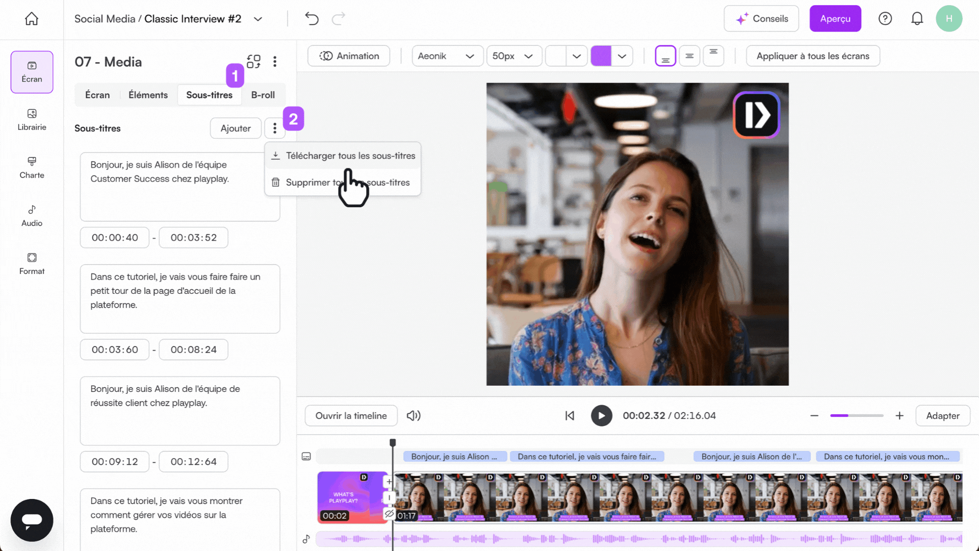 01 🇫🇷 How do I export the subtitles of my interview.gif