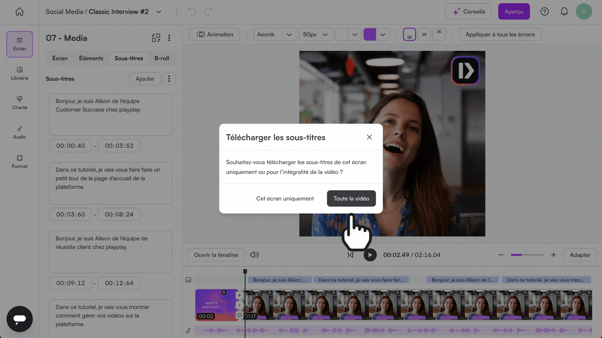 02 🇫🇷 How do I export the subtitles of my interview.gif
