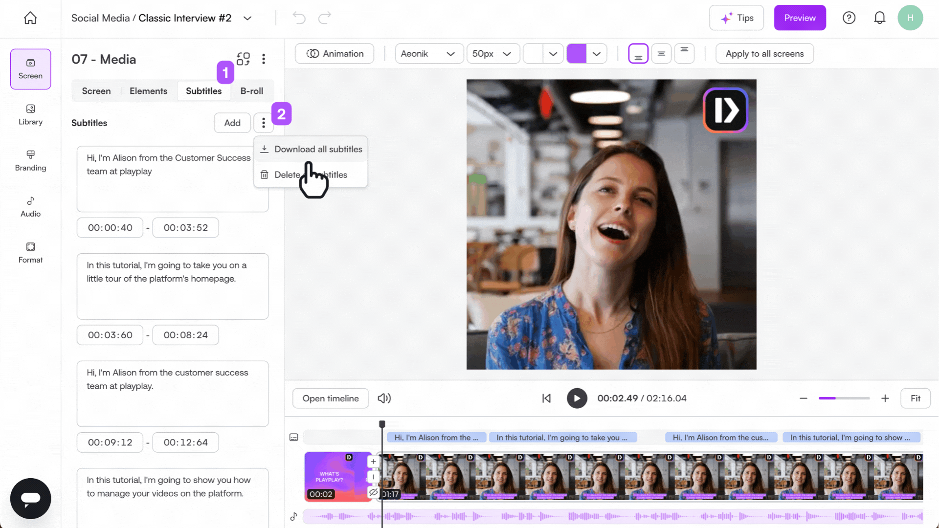 01 🇬🇧 How do I export the subtitles of my interview.gif