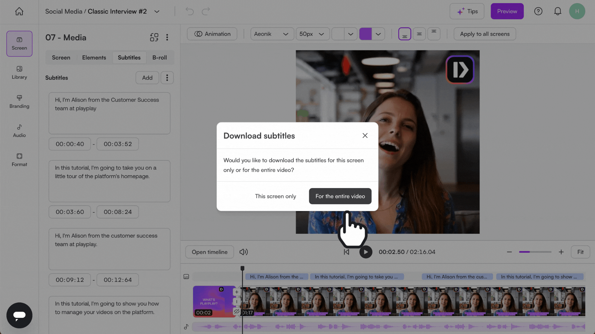 02 🇬🇧 How do I export the subtitles of my interview.gif