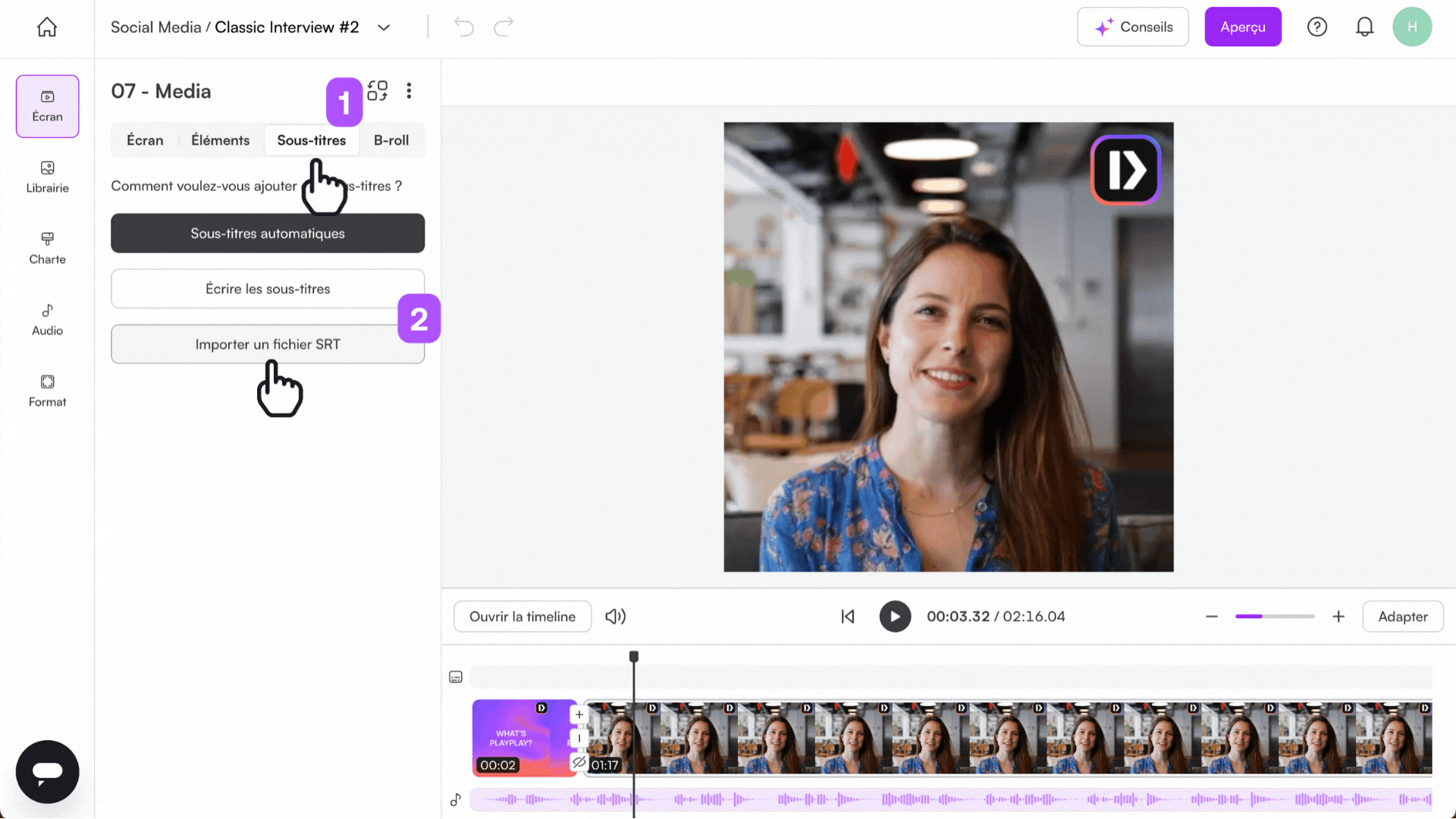 🇫🇷 02 How do I import subtitles into my interview.gif