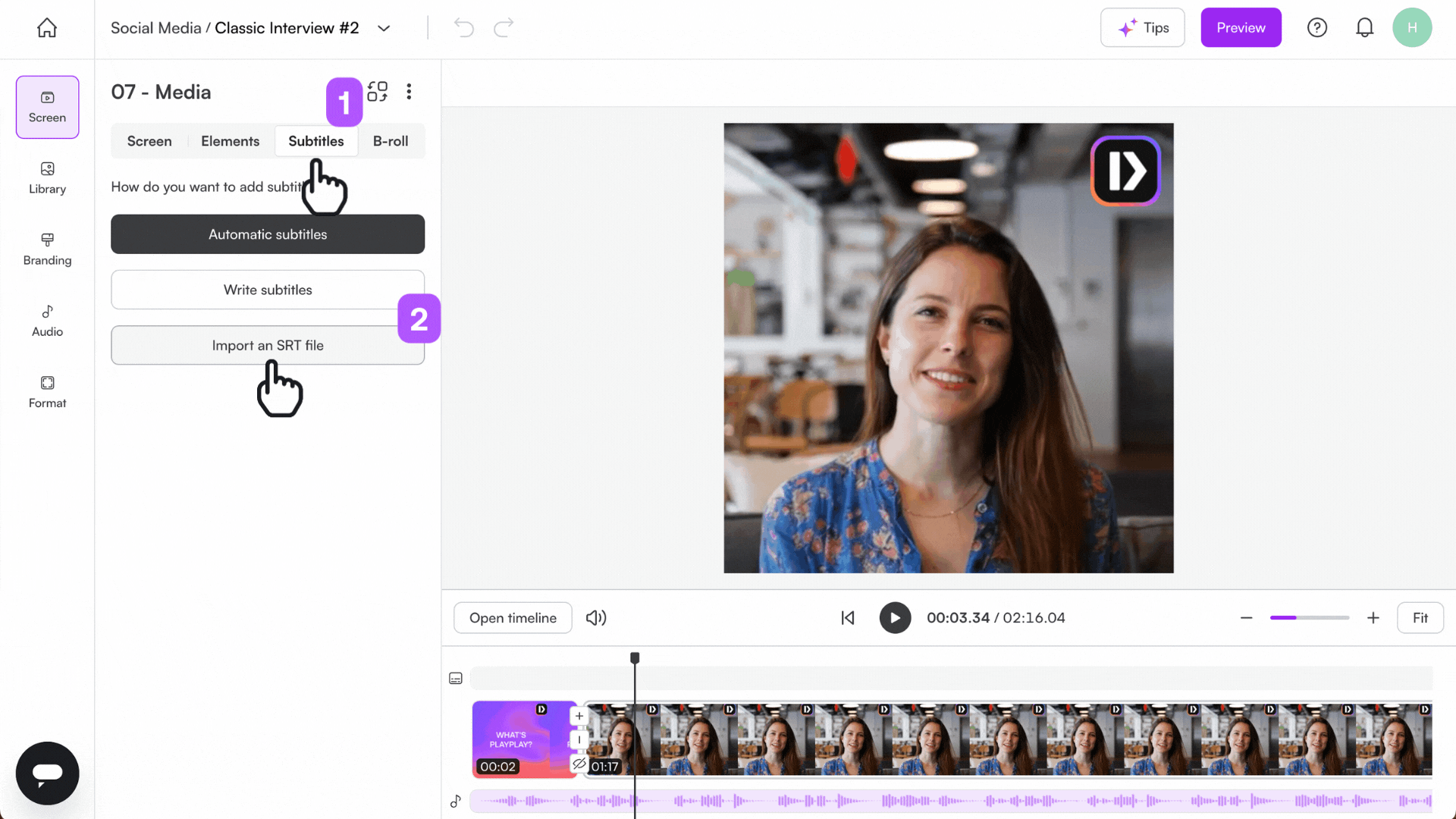 🇬🇧 02 How do I import subtitles into my interview.gif