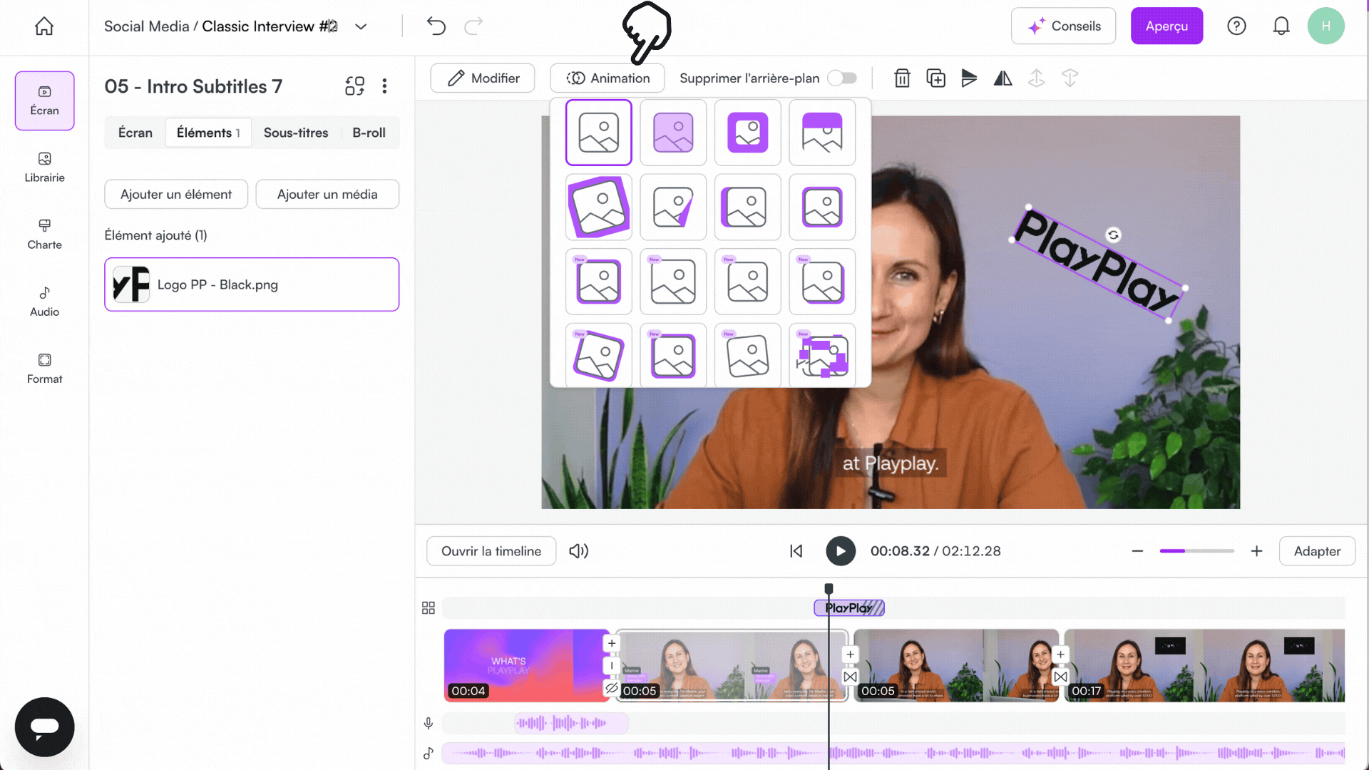 🇫🇷12 How do I add a media (image, video or GIF) as a dynamic element .gif